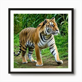 Tiger Feline Carnivore Predator Wild Stripes Roar Majestic Big Cat Wildlife Jungle Powerf (2) Art Print