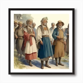 Men In Traditional Clothing Art Print