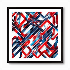 Abstract Red Blue Abstract Art Print