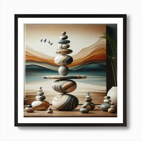 Stacked Pebbles Art Print