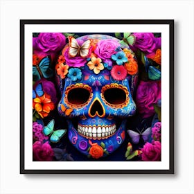 Day Of The Dead Skull 9 Art Print