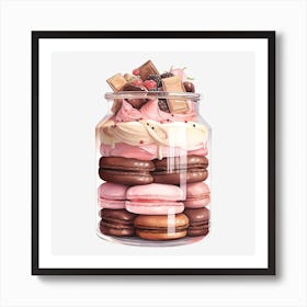 Macarons In A Jar 1 Art Print