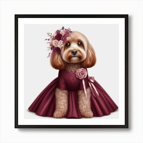 Dog In A Dress Art Print