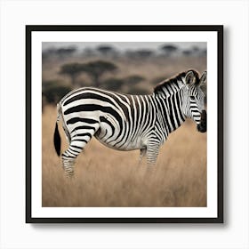 Zebra In The Grass Art Print