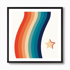 Rainbow Star Square Art Print