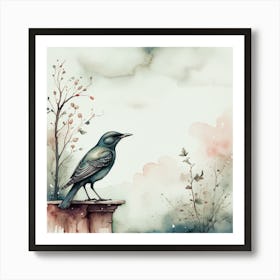 Bird On Ledge Art Print