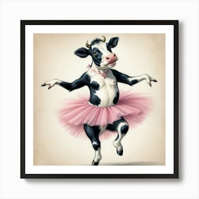 Cow In Tutu 1 Art Print