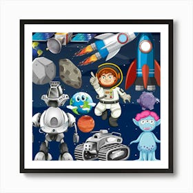 Space Clipart Art Print