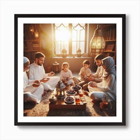 Family Muslims Celebrating Ramadan Art Print