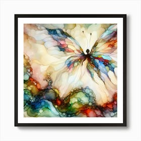 Butterfly Fantasy in Colourful Ink I Art Print