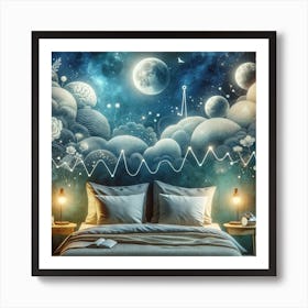 Clouds And Stars Wall Mural Art Print