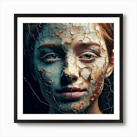 Firefly Face, Cracks, Spots, Chips, Textured, Weathered, Aged, Worn, Detailed, Intricate, Expressive (10) Art Print