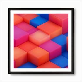 Abstract Cubes 3 Art Print