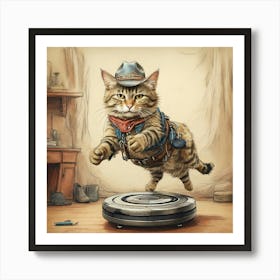 Cowboy Cat Art Print