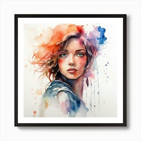 Watercolor Of A Girl 1 Art Print