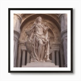Statue Of Leonardo Da Vinci Art Print
