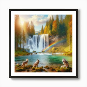 The Wolf Waterfall 2 Art Print