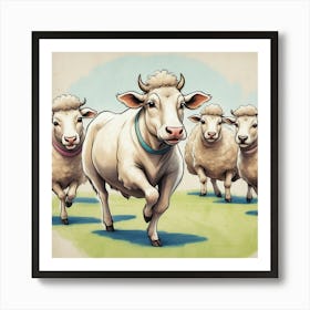 Herd Of Sheep 1 Art Print