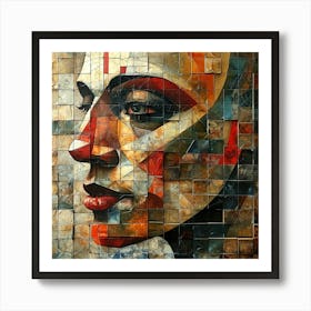 Mosaic Woman'S Face Art Print