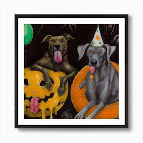 Dog Halloween Party Art Print