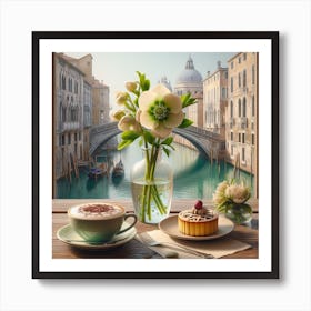 Coffee And Cake In Venice Art Print