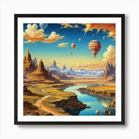 Hot Air Balloons In The Sky Art Print