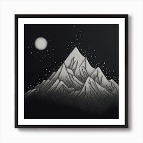 Moonlight Mountain Art Print