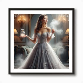 Beautiful Woman In A Wedding Dress Art Print