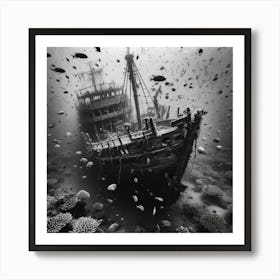 Wrecked Ship Art Print