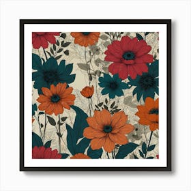 Floral Pattern 18 Art Print