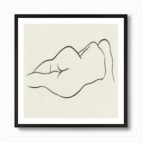 Woman Laying On Her Back Art Print