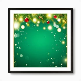 A Festive Greeting Card Photo Design Featuring A Sparkling Gold Framed Tree Branch Captured In Vivi (2) Art Print