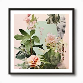 Collage Texture Photography Pictures Fonts Pastel Botanical Plants Layered Mixed Media Vi (11) Art Print