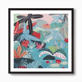 Jungle Scene Square Art Print