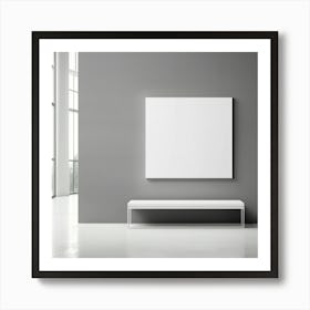 Blank Canvas In A Grey Room Art Print