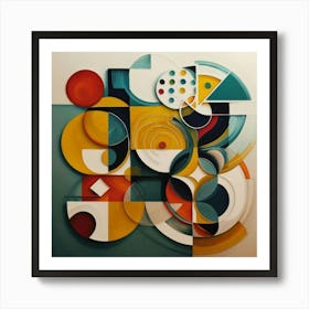 abstract painting with geometric Art Print