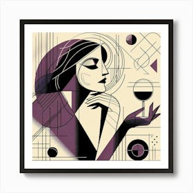 Woman Holding A Glass Of Wine Art Print