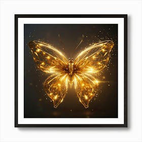 Default A Beautiful Butterfly Made Of Particles Of Golden Ligh 1 Art Print