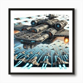 Juggernaut Class Carrier Deploy Drones Iron Commonwealth Art Print