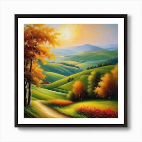 Autumn Landscape Painting 5 Art Print