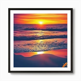 Sunset At The Beach 1 Art Print