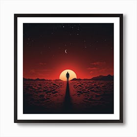 Man Standing In The Desert Art Print