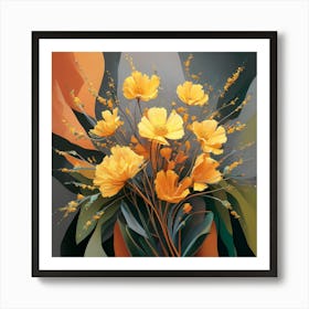 Sunlit Petals: A Floral Symphony Art Print