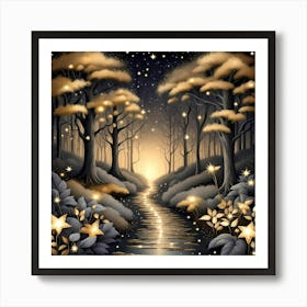 Night In The Forest 1 Art Print