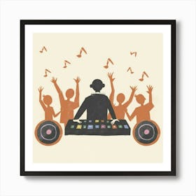 Dj playing Art Print