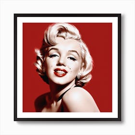 Crimson Allure Marilyn Monroe Art Print