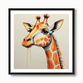 Giraffe Drawing 1 Art Print