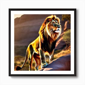 Lion In The Desert 1 Art Print