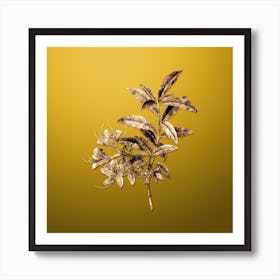 Gold Botanical Yellow Azalea on Mango Yellow n.0420 Art Print