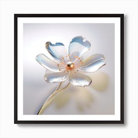 3d Rendering Of Delicate Glass Flower2 Art Print